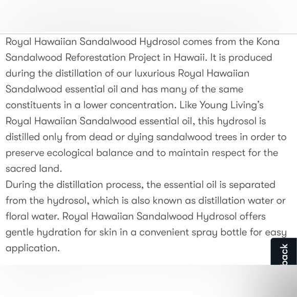 Royal Hawaiian Sandalwood™ Hydrosol - partial bottle - usually out of stock! - Picture 7 of 7